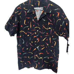 Scorpio Shirt Mens XL Black Hot Chili‎ Peppers Habanero Spicy Print 100% cotton